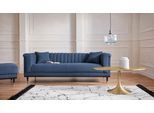 3-Sitzer HOME AFFAIRE "Chamby New", blau, B:210cm H:71,5cm T:85cm, Bouclé (100% Polyester), Sofas, im Bouclé-Strukturbezug mit Steppung im Lehnenbereich