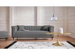 3-Sitzer HOME AFFAIRE "Chamby New", grau, B:210cm H:71,5cm T:85cm, Bouclé (100% Polyester), Sofas, im Bouclé-Strukturbezug mit Steppung im Lehnenbereich