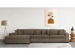 Sofa-Eckelement HOME AFFAIRE "Skara XXL L-Form", grau (taupe), B:400cm H:86cm T:190cm, 100% Polyester, Polsterelemente, Lounge-Sofa XXL mit Federkern-Polsterung, in vielen Bezugsvarianten