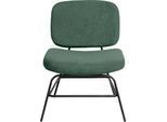 meet by Paperflow Sessel Curve, Industrial Design, Polyesterbezug, Gestell Stahl & Sperrholz, B 570 x T 710 x H 755 mm, grün