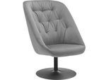 meet by Paperflow Drehsessel SCOOP, Polyurethaneschaum, bis 120 kg, Stahl & Polyester, schwarz & grau