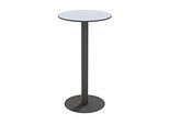 meet by Paperflow Outdoor-Tisch Cross, rund, Tellerfuss, ⌀ 600 x H 1100 mm, grau/mattschwarz