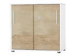 Schäfer Shop Select Schiebetürenschrank SET UP, abschliessbar, 2 Ordnerhöhen, weiss/eiche