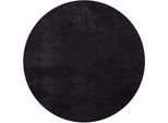 Teppich MERINOS "Loft 37", schwarz, H:16mm Ø:160cm, Polyester, Teppiche, Teppich, Kunstfellteppich besonders weich und kuschelig, Fell Haptik