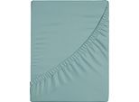 Spannbettlaken CASATEX "Jersey-Elasthan", blau (lagune), 1 Stk., Jersey, 140-160x200-220 25cm, Jersey, Obermaterial: 96% Baumwolle, 4% Elasthan, Bettlaken, Spannbettlaken, mit Elasthan