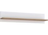 Wandboard FORTE "Attention", rivera eiche, weiß glanz, B:140cm H:29cm T:24cm, Holzwerkstoff, Regale, Wandboard