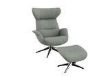 Relaxsessel FLEXLUX "Fernsehsessel More, ergonomisch, drehbar, robuster Fuß, Scandi", blau (sky blau), B:90cm H:107cm T:89cm, 62% Polyester, 17% Cotton, 14% Linen, 12%Polyester, 4% Wool, Sessel, Relaxsessel, Premium Komfort, Rücken- und Kopfteilverstellung, Drehbar, Fuß Alu