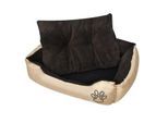 VidaXL Hundebett beige und dunkelbraun 58 cm, 58 cm, 19 cm