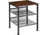 tectake® Beistelltisch, Industrial Style, mit Ablage und 2 Gitterablagen, 40,5 x 40 x 50,5 cm