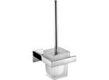 KWC Aquarotter WC-Bürstenhalter, CUBUS, Edelstahl, 147x340x135 mm, AP, hgl, Bürste, Becher, 20001063 2000106353