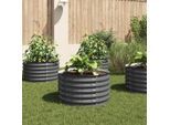 vidaXL Garten-Hochbeet 80x80x44 cm Verzinkter Stahl Grau