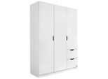 Xora Kleiderschrank, Weiß, Holzwerkstoff, 4 Fächer, 2 Schublade(n) Schubladen, 136x197x54 cm, Blauer Engel, Goldenes M, Made in Germany, Typenauswahl, Beimöbel erhältlich, in verschiedenen Größen erhältlich, Kinder- & Jugendzimmer, Jugendmöbel, Jugendkleiderschränke