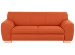 Sofa HOME AFFAIRE "Nika", orange (terra), B:195cm H:78cm T:84cm, Struktur fein (100% Polyester);100% Polyester/ 85% Polyester+15% Polyacryl Melrose/Struktur, Sofas, wahlweise als 2-oder 3-Sitzer, in 2 Bezugsvarianten