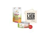 I love my cat Sparset für Katzen mit IBD - Nassfutter mit Insekten + Immun Pulver + Jutebeutel