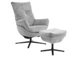 Carryhome Relaxsesselset, Grau, Schwarz, Metall, Textil, 77x100x78 cm, erweiterbar (Typenauswahl), Relaxfunktion, Wohnzimmer, Sessel, Relaxsessel