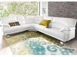 Ecksofa TRENDMANUFAKTUR "Cecilia in italienischem Design, modern und komfortabel, L-Form", weiß (altweiß), B:280cm H:87cm T:240cm, NaturLEDER (echtes Rindsleder) in Sitz und Rücken. Korpus in passendem Kunstleder SOFTLUX bezogen;Luxus-Microfaser ALCAZAR (100% Polyester);Kunstleder SOFTLUX;Microfaser PRIMABELLE (100% Polyester), Sofas, Ecksofa, bequeme Armlehnen, mit langem Schenkel
