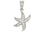 Kettenanhänger JOBO "Anhänger Seestern", silber (silber 925), Schmuckanhänger, Damen, Silber 925 (Sterlingsilber), Kettenanhänger, 925 Silber mit 16 Zirkonia
