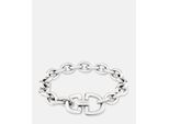 Armband LIEBESKIND BERLIN "Schmuck Geschenk Edelstahl Armkette The D-Link Statement", silber (silberfarben), Armbänder, Damen, 22cm, Edelstahl, Armband
