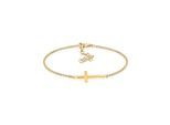 Armband ELLI "Kreuz Horizontal Schlicht 925 Silber" Gr. 16, gold, Armbänder, Damen, 16cm, ohne Stein, Silber 925 (Sterlingsilber), Armband