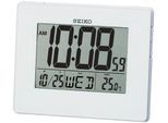 Quarzwecker SEIKO, weiß, Wecker, Wecker, Digitalwecker, Datum, Beleuchtung, 12/24 Std. Anzeige