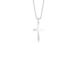 Collierkettchen ELLI DIAMONDS "Kreuz Glaube Diamant (0.005 ct) Basic 925 Silber", silber, Halsketten, Damen, 45, 0,01 mit Diamanten, Silber 925 (Sterlingsilber), L: 45