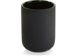 Zahnbürstenhalter MÖVE "Black Velvet", schwarz, H:8cm, Keramik, Zahnputzbecher, Keramik beschichtet