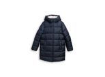 TOM TAILOR DENIM Damen Puffer-Mantel mit Kapuze, blau, Uni, Gr. M