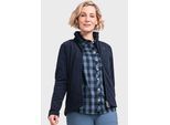 Fleecejacke SCHÖFFEL "Fleece Jacket Leona3", Damen, Gr. 38, blau (8820, blau), Oberstoff: 100% Polyester, regular fit, hoch geschlossener Ausschnitt, Jacken Fleecejacke