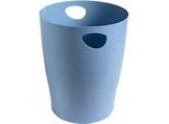 Exacompta Papierkorb Ecobin Bee Blue, Volumen 15 l, mit Griffen, ohne Deckel, Blauer Engel, Ø 263 x H 335 mm, PP, hellblau
