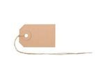 Biella Anhänge-Etiketten, mit Bindfaden und Öse, B 55 x H 35 mm, Karton, braun, 50 Stück