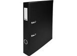 Biella Ordner Plasticolor, A4, Rückenbreite 40 mm, Hebelmechanik, Griffloch, auswechselbares Rückenschild, Polypropylen, schwarz