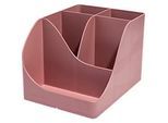 Exacompta Stifteköcher Pen Wave Skandi, 4 unterschiedlich hohe + 1 niedriges Fach, Blauer Engel, B 119 x T 155 x H 110 mm, PS, altrosa