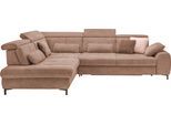 Ecksofa, braun (famosa siena), SET ONE BY MUSTERRING, Sofas, B/H/T: 317cm x 86cm x 220cm, Flachgewebe, Armlehne rechts, Sitztiefenverstellung,Kopfteilverstellung,Ohne Bettfunktion,Ohne Schubkasten, 100% Polyester, Ecksofa, Kaltschaumpolsterung, Flachgewebe, whlw. mit Funktionen, Sitzhöhe 49, B:317cm H:86cm T:220cm