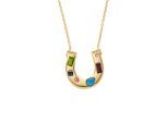 Kette mit Anhänger FOSSIL "Schmuck Geschenk Edelstahl JEWELRY", gold (gelbgoldfarben, grün, blau, rosa, türkis, lila, pink), Halsketten, Damen, Edelstahl, L: 45,5 B: 1mm, mit Glasstein, B:1mm