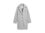 TOM TAILOR Damen Wollmantel mit Eingriffstaschen, grau, Meliert, Gr. M