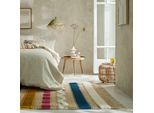 Teppich FLAIR RUGS "Medina, mit abstraktem Streifenmuster", bunt, B:160cm H:12mm L:230cm, Baumwolle, Jute, Wolle, Teppiche, Teppich, Boho-Look, aus Naturfasern wie Wolle & Jute