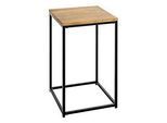 HAKU Beistelltisch, quadratisch, Stahlrohr pulverbeschichtet, Ablage Massivholz geölt, B 350 x T 350 x H 600 mm, schwarz/Eiche