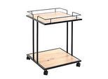 HAKU Beistelltisch, quadratisch, Stahlrohr lackiert, Ablagen melaminharzbeschichtet, B 450 x T 450 x H 600 mm, schwarz/Eiche hell