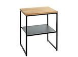 HAKU Beistelltisch, Stahlrohr, pulverbeschichtet, Eiche geölt, B 450 x T 350 x H 600 mm, schwarz/Eiche