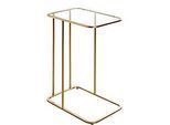 HAKU Beistelltisch, rechteckig, Stahlrohr lackiert, Ablage Sicherheitsklarglas, B 450 x T 300 x H 650 mm, gold