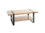 HAKU Couchtisch, rechteckig, Stahlrohr pulverbeschichtet, Ablage melaminharzbeschichtet, B 1200 x T 600 x H 450 mm, schwarz/Eiche hell
