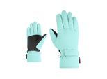 Skihandschuhe ZIENER "KEVA-Z PR glove lady", Damen, Gr. 8, radiant lagoon, Obermaterial: 100% Polyester. Innenseite: 100% Polyester. Futter: 100% Polyester. Wattierung: 100% Polyester, Handschuhe