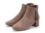 Stiefelette LASCANA, Damen, Gr. 41, braun (braun, taupe), Obermaterial: 100% Textilmaterial. Decksohle: 100% Lederimitat. Futter: 100% Textilmaterial. Laufsohle: 100% Synthetik, unifarben, Schuhe Stiefelette, Stiefel, Boots mit bequemem Blockabsatz VEGAN
