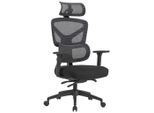 Novel Drehstuhl, Schwarz, Metall, Kunststoff, Textil, Drehkreuz, 66x125-133x66 cm, Sitzfläche 360° drehbar, Arbeitszimmer, Bürostühle, Drehstühle