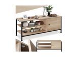 tectake® TV-Regal, Industrial Style, 2 offene Fächer, Staufach mit Magnettür, 110 x 40 x 45,5 cm