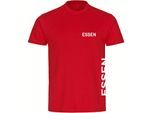multifanshop Herren T-Shirt - Essen - Brust & Seite - Druck weiß - Männer