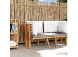 vidaXL Garten-Ecksofa mit Kissen Massivholz Akazie