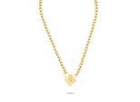 Kette mit Anhänger LIEBESKIND BERLIN "Schmuck Geschenk Edelstahl Halskette The Love Bond", gold (gelbgoldfarben), Halsketten, Damen, Edelstahl, L: 45 B: 5mm, B:5mm