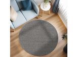 Teppich AYYILDIZ TEPPICHE "LOOM 4300", grau, H:7mm Ø:120cm, Polypropylen, Teppiche, Teppich, pflegeleicht, robust, strapazierfähig