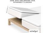 Spannbettlaken SCHLAFGUT "Pure Split-Topper", weiß (full, weiß), 1 Stk., Jersey-Elasthan, 180-200x200-220 10cm, Jersey-Elasthan, Obermaterial: 95% Baumwolle, 5% Elasthan, Bettlaken, Spannbettlaken, MADE IN GREEN by OEKO-TEX